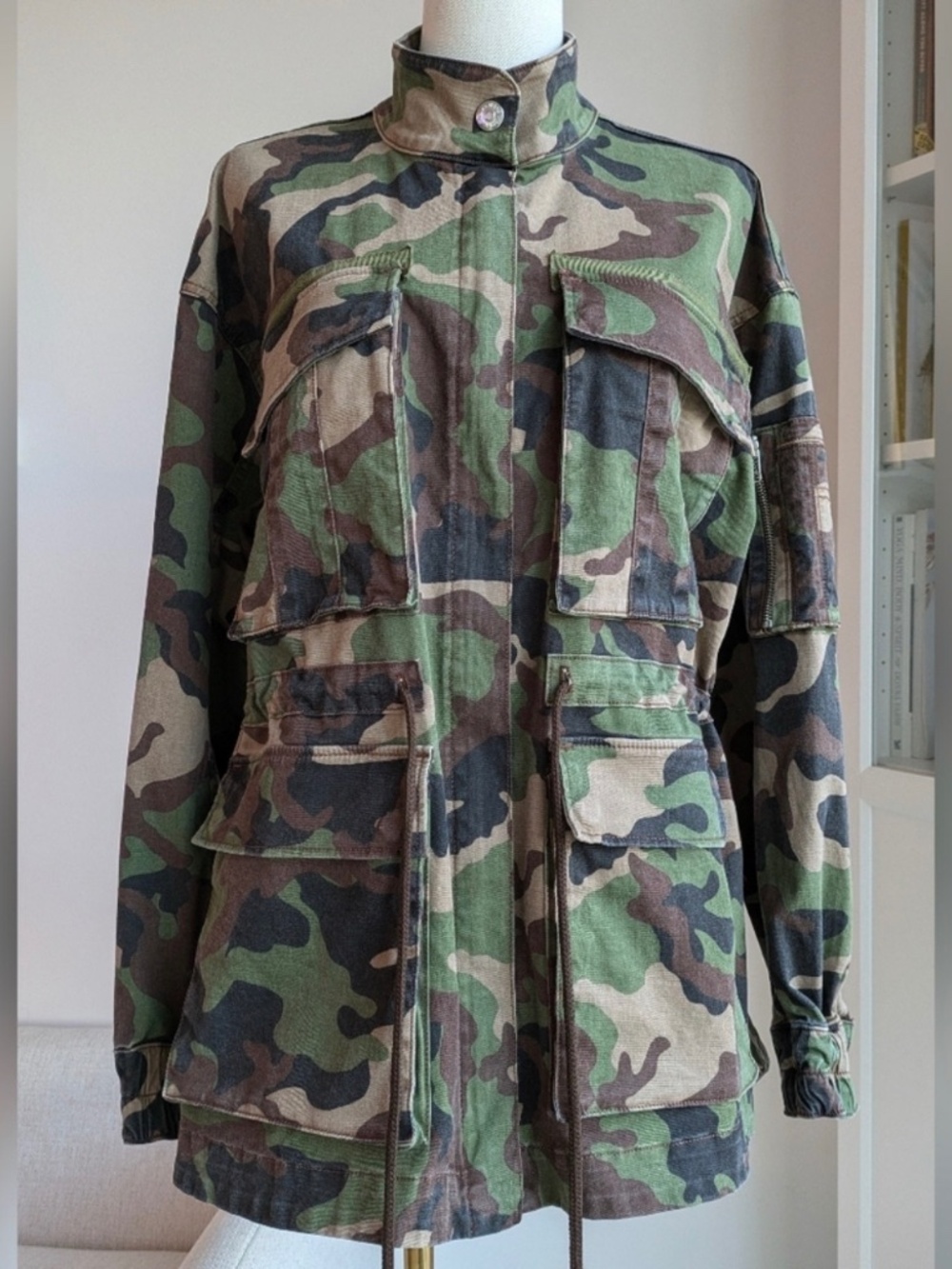 Veronica Beard Sumner Camouflage Field Jacket Sz L
